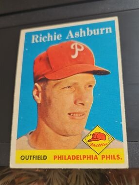 Topps 1958 Richie Ashburn  Ungraded Card. Good Condition.